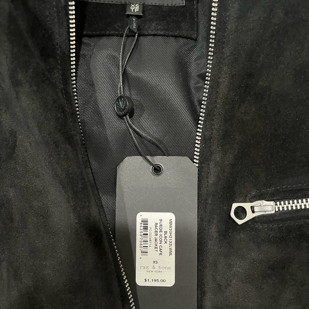NWT Rag & Bone Genuine Suede Racing Jacket - Picture 2 of 2